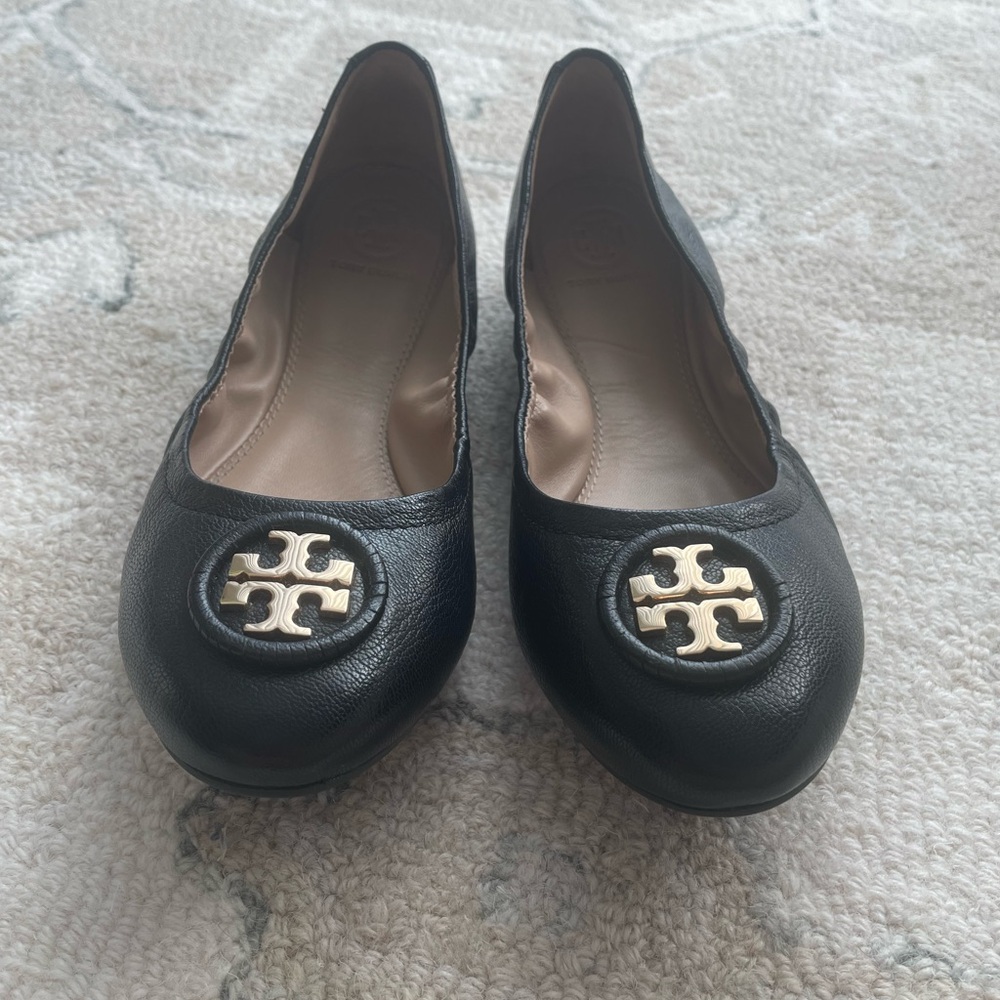 Tory Burch Allie Ballet Black Flats size 8 - Picture 2 of 5